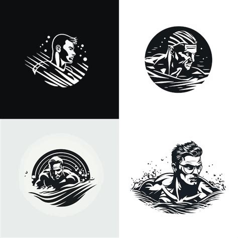 Swim Logo Design Vector Illustration Premium AI Generated Vector