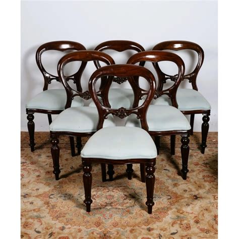 A Set Of Six William Iv Design Mahogany Dining Chairs Each With A