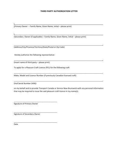 Third Party Authorization Letter 8 Examples Format Pdf