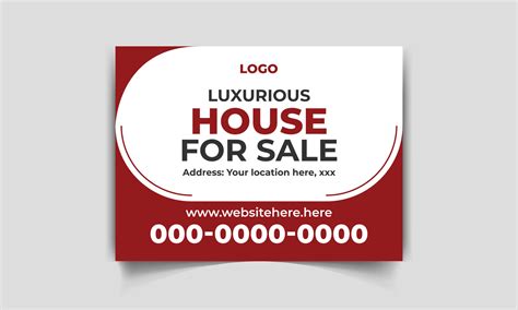 Modern yard sign or signage design template for outdoor home sale. easy ...