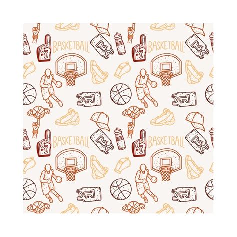 Premium Vector Seamless Pattern Basketball Ilustration Design