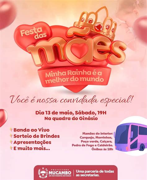 Prefeitura De Mucambo Realizará Festa Em Homenagem Ao Dia Das Mães Com