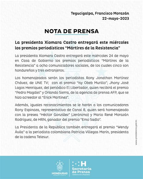 El Diario De Honduras On Twitter NACIONALES Presidenta