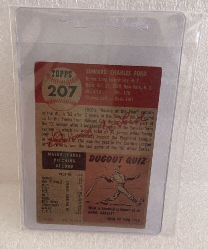 Topps Whitey Ford Vg Ex Card Ebay