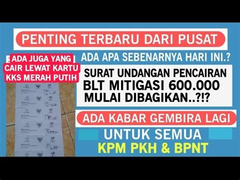 Informasi Penting Terbaru Pencairan Blt Mitigasi Pangan Ribu Surat