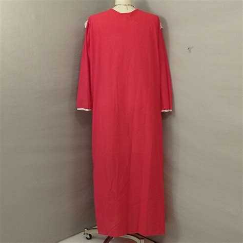 Vintage Hot Pink Nightgown Granny Gown S Deadstock Gem