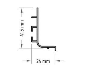 Profil Gola Tip J Mm Aluminiu Alb Negru Mat Sdk Aluminiu