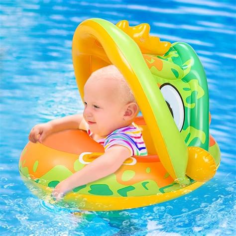 Herefun Baby Schwimmring Mit Sonnenschutz Aufblasbarer Schwimmring