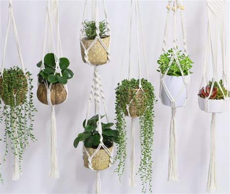 Modern Macrame Plant Hanging Customized Macrame Plant Hanger For Wall ...