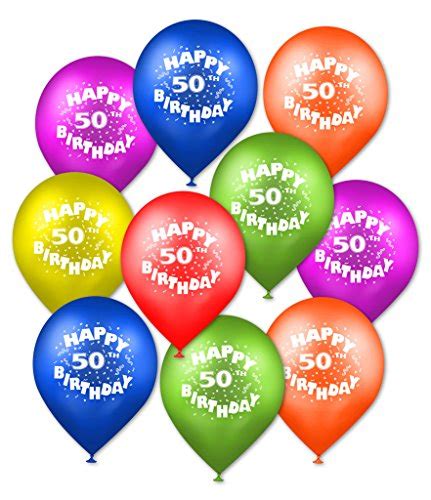 Buy Happy 50th Birthday 12" Balloons 10 Count Online at desertcartUAE