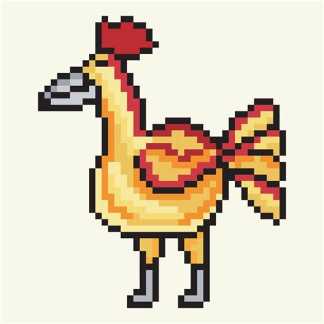 Pixel Art Cute Chicken Character 13449866 Vector Art At Vecteezy