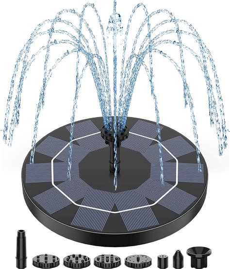 AMZtime 3W Solar Springbrunnen für Außen Solarbrunnen für Draussen mit