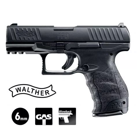 WALTHER PPQ M2 AIRSOFT PISTOL Black Blowback 6 Mm BB Gas 1J