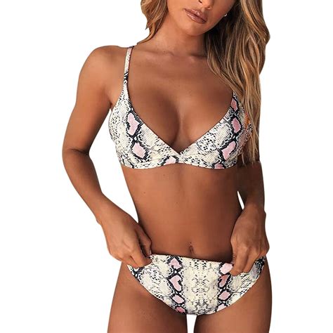 Zourih Women S Split Swimsuit Sexy Bikinis Set Women Print Color Bikini