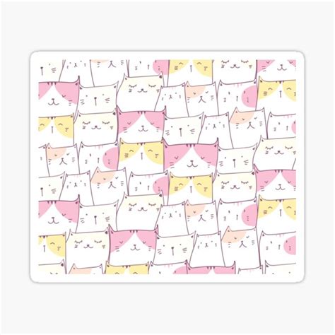 Cute Cats Pattern Pillows And Cushions Sticker For Sale By Patternsequipe Redbubble