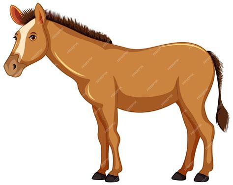 Dibujos Animados De Caballo Marrón Vector Premium