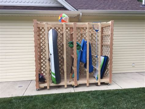 Pool Storage Diy Pool Storage Swimming Pools Wardrobe Rack