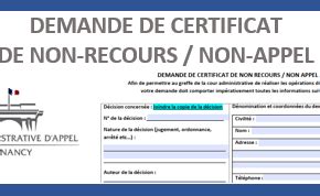 Nouveaut Sollicitez Les Certificats De Non Recours Et De Non Appel