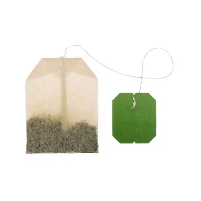 Herbal Tea Bag With Green Label Transparent Png Stickpng