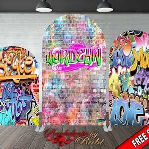 Graffiti Arched Backdrop Graffiti Arched Banner Arched 80 S 90 S Hip