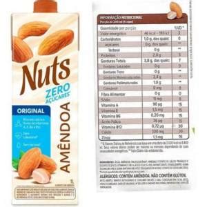 Leite de Amêndoas Nuts 1L é Bom Sabores Calorias Lactose Glúten e