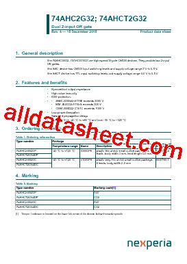 74AHCT2G32 Datasheet PDF Nexperia B V All Rights Reserved