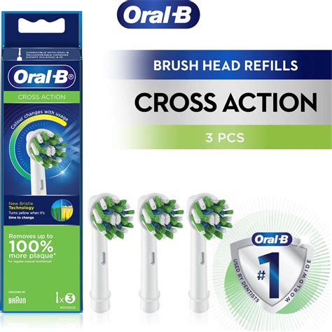 Oral B Cross Action Replacement Brush Heads 3 Pack JB Hi Fi