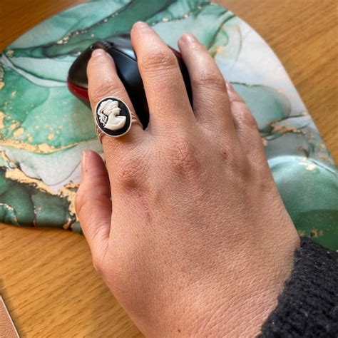 Victorian Gothic Ring Black Onyx Gemstone Ornate Filigree Steampunk