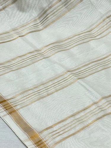 Dupatta Dyeable Pure Silk Chanderi Patterned Jari Stripes At Rs 375