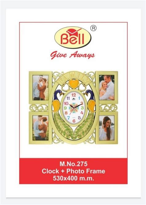 Plastic Multicolor Bell Photo Frame Clocks For Gift At Rs Piece