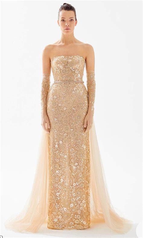 Tarik Ediz 98312 Beaded Embroidered Lace Evening Gown Couture Candy