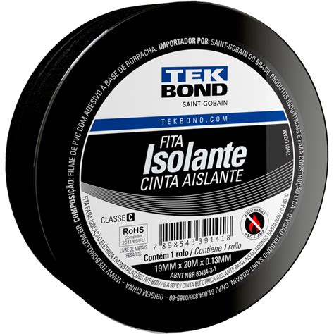 Fita Isolante Antichama Preta 19mm x 20m Tekbond Resistente em Promoção