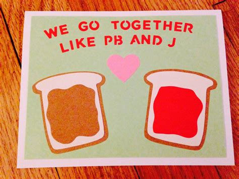 We Go Together Like Pb And J Love Card By Lulushandmadecards On Etsy