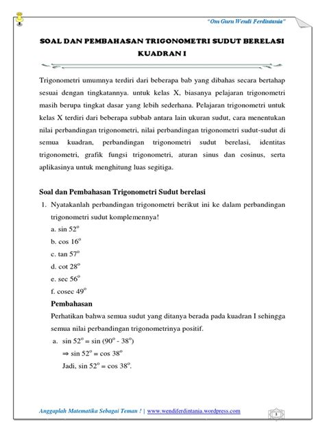 Detail Contoh Soal Dan Jawaban Trigonometri Koleksi Nomer 53