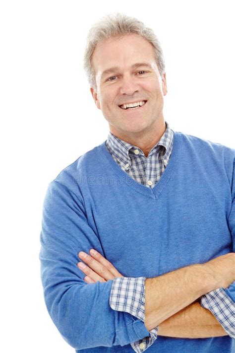 Confident In My Style Mature Attractive Male Standing With Arms His