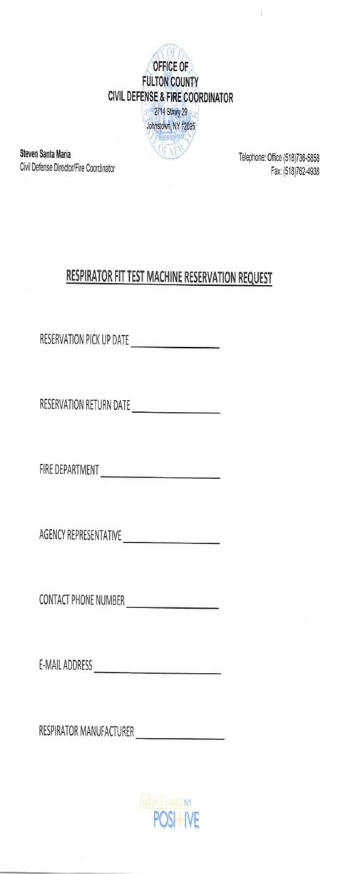 Fill Free Fillable Respirator Fit Test Machine Request County Of Fulton Pdf Form