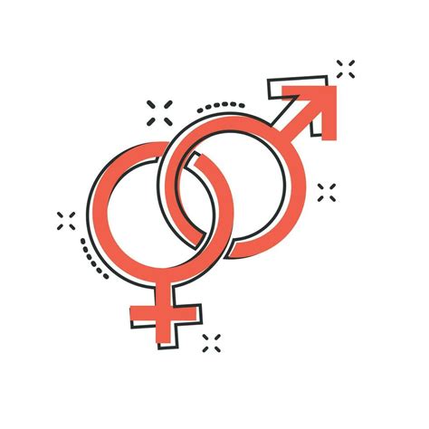 Vector Cartoon Gender Icon In Comic Style Men And Women Sign