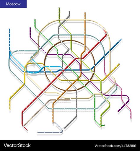 Map of the moscow metro subway template of city Vector Image