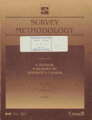 Fillable Online Publications Gc Survey Methodology June 1993 Vol 19