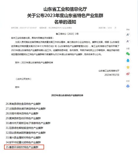 曹县环保板材入选2023年度山东省特色产业集群名单 木业网