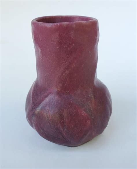 1920 Van Briggle Pottery Vase Mulberry Glaze Floral Leaf Etsy