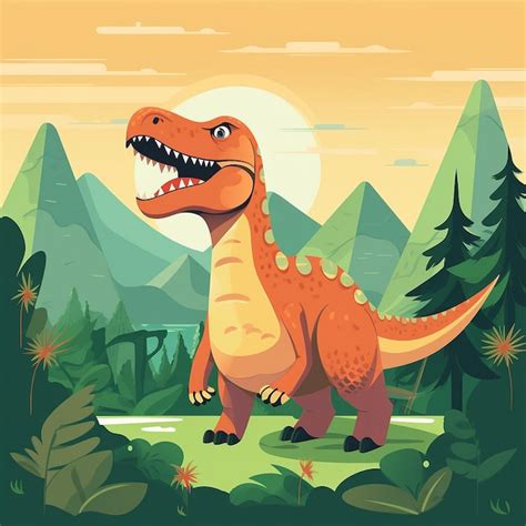 Ilustraci N De Vector De Dinosaurio Vector Premium