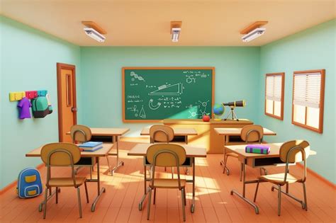 Premium Psd 3d Illustration Of School Classroom