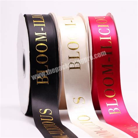 Personalized High Quality Cm Red Printed Satin Ribbon Custom Low Moq