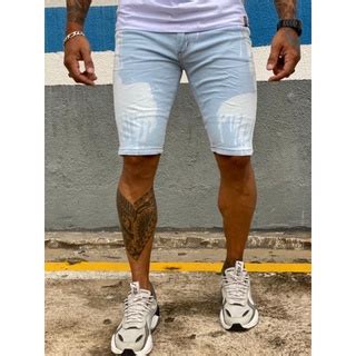 Bermuda Jeans Modelo Destroyer Tinjida Estilo Jogador Shopee Brasil