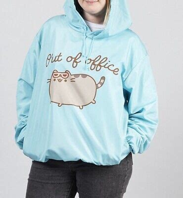 Pusheen Out Of Office Blue Nylon Waterproof Rain Jacket Windbreaker