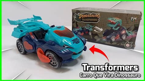 Carro Dinossauro Transformers Vira Robô Música e Luz YouTube