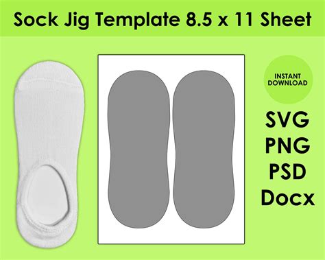 Sock Jig Template X Sheet Svg Png Psd And Docx Etsy