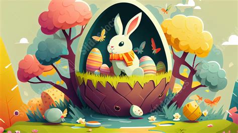 Easter Egg Bunny Cute Little Flower Powerpoint Background For Free Download - Slidesdocs