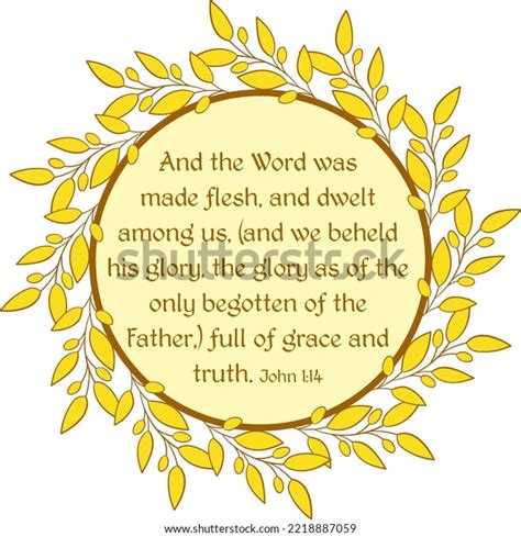 John 114 Verse Golden Floral Wreath Stock Vector Royalty Free